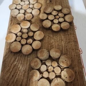 Natural Wood Slice Decorative Wall Panel - Brown